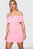 Boohoo Plus Off Shoulder Sweetheart Bodycon Dress