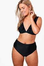 Boohoo Plus Katy Frill Trim High Waist Bikini