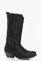 Boohoo Freya Stitch Detail Cowboy Boot