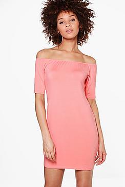 Boohoo Eliana Off Shoulder Bodycon Dress