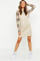 Boohoo Faux Leather Snake Embossed Pinafore Dress