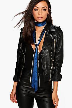 Boohoo Rosie Blurred Stripe Skinny Satin Scarf