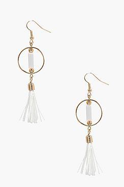 Boohoo Mona Simply Hoop Tassel Earrings