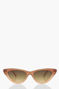 Boohoo Ombre Frame Skinny Cat Eye Sunglasses