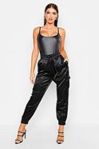 Boohoo Satin Pocket Detail Utility Trouser