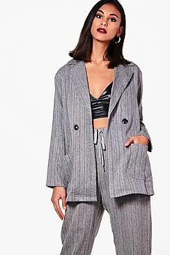 Boohoo Joss Boyfriend Double Breasted Blazer