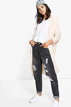 Boohoo Erin Soft Knit Maxi Cable Cardigan