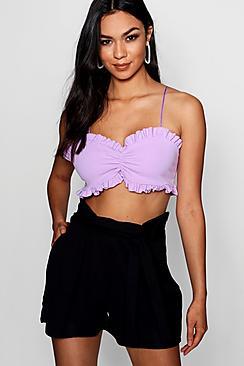 Boohoo High Waisted Tie Belt Shorts