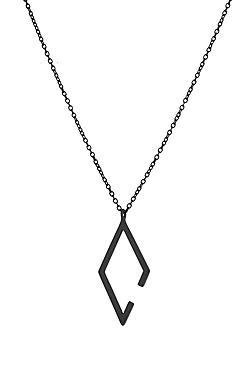 Boohoo Matte Black Geometric Necklace