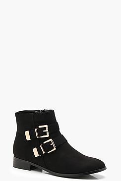 Boohoo Double Buckle Chelsea Ankle Boots