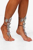 Boohoo Amelie Boutique Diamante Anklet Harness Pair Clear