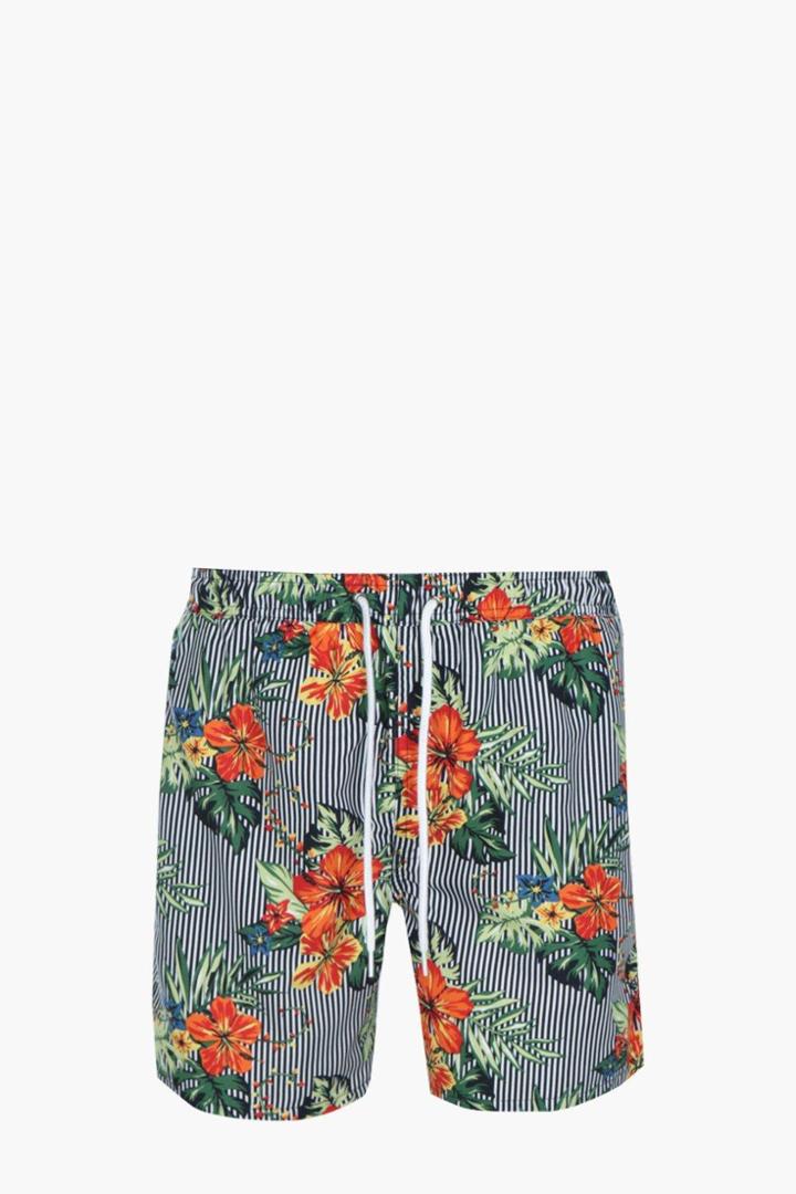 Boohoo Floral Print Swim Shorts Multi