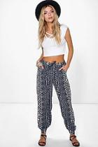 Boohoo Helen Blue Printed Jogger Style Trousers