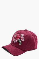 Boohoo Emma Embroidery Suedette Cap