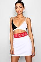 Boohoo Femme Slogan Waistband Mini Skirt