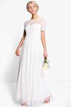 Boohoo Boutique Emily Beaded Maxi Dress White