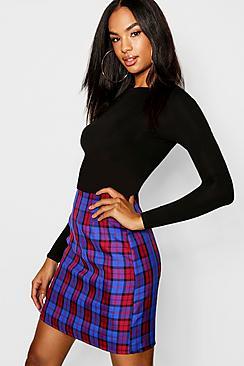 Boohoo Tall Check Woven Mini Skirt