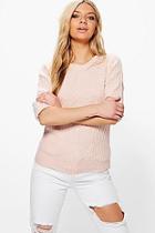 Boohoo Florence Crew Neck Ribbed Jumper