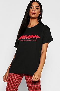 Boohoo Tall Bisous Slogan T-shirt