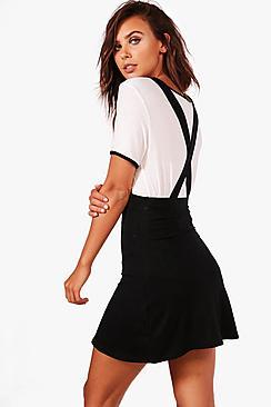 Boohoo Petite Tilly Cross Back Pinny Dress