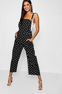 Boohoo Polkadot Denim Overall