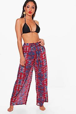 Boohoo Katy Paisley Boho Beach Trousers