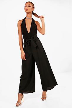 Boohoo Boutique Wide Leg Paperbag Waist Trouser