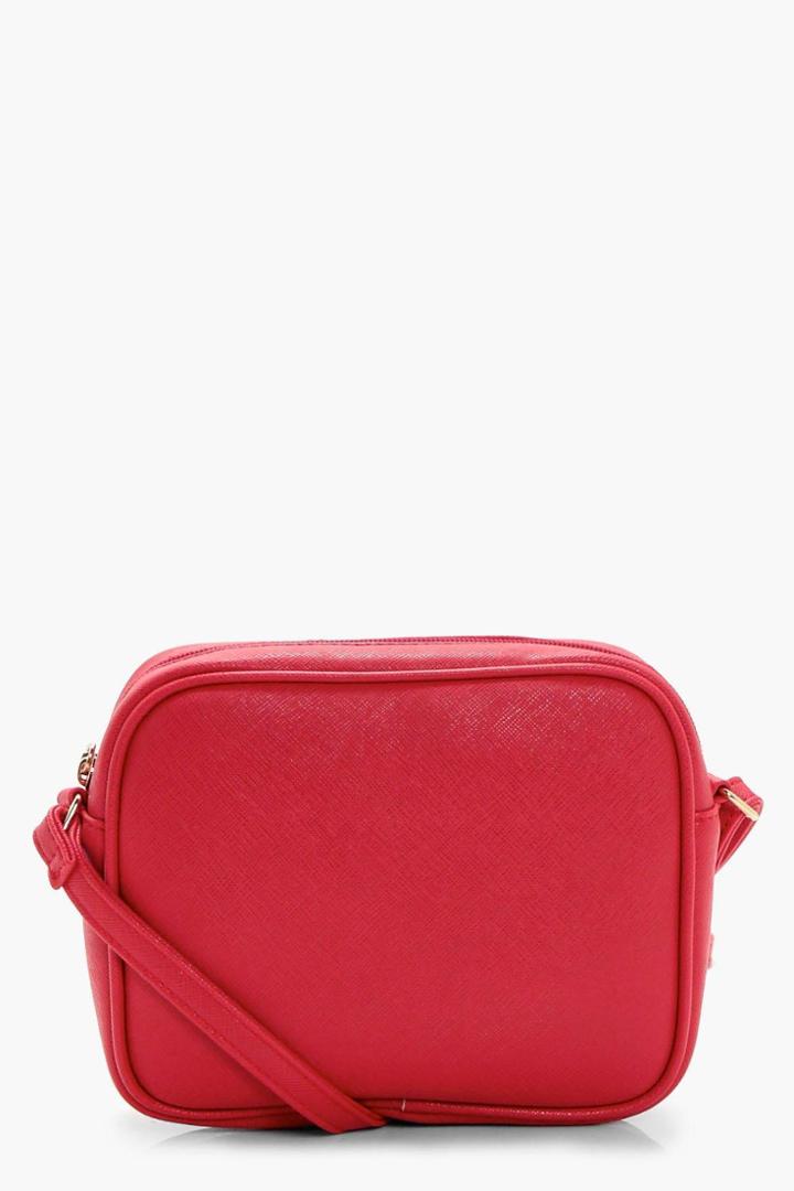 Boohoo Aimee Zip Around Cross Body Bag Red