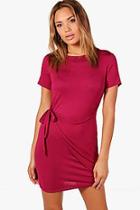 Boohoo Eleanor Wrap Front Bodycon Dress