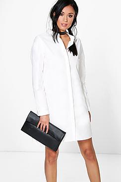 Boohoo Pandora Tie Sleeve Shirt Dress