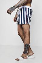Boohoo Mono Stripe Swim Shorts