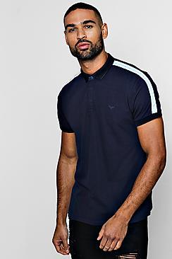 Boohoo Short Sleeve Polo With Side Tape