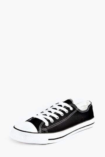 Boohoo Canvas Plimsolls Black