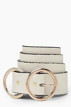 Boohoo Double Ring Croc Boyfriend Belt