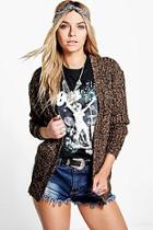 Boohoo Isadora Edge To Edge Grungy Marl Knit Cardigan