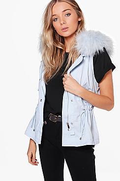 Boohoo Angela Boutique Faux Fur Hood Gilet