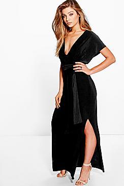 Boohoo Veronica Obi Belt Maxi Dress