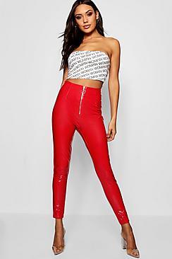 Boohoo Ava Vinyl O Ring Skinny Trouser