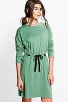 Boohoo Casey Draw Cord Detail T-shirt Dress