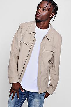 Boohoo Corduroy Zip Through Shacket