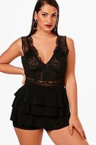 Boohoo Plus Mia Slinky Frill Skort