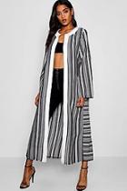 Boohoo Stripe Maxi Kimono