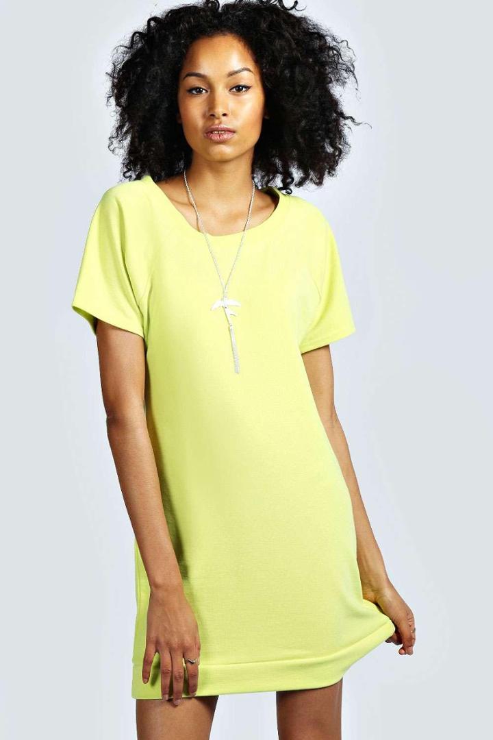 Boohoo Betty Shift Dress - Lime