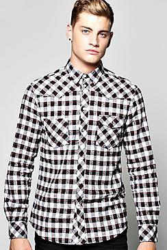 Boohoo Checked Button Through Shirt