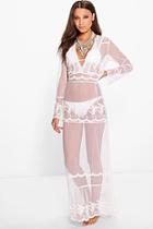 Boohoo Erin Boutique Lace Boho Beach Dress