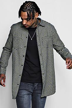 Boohoo Yellow Check Long Sleeve Shirt In Longline