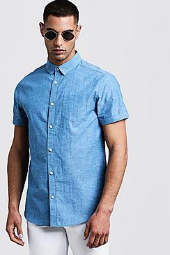 Boohoo Short Sleeve Shirt With Neon Nep