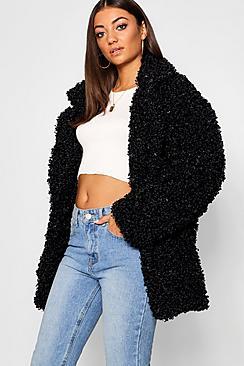 Boohoo Tall Shaggy Faux Fur Jacket