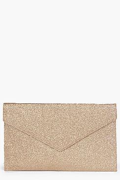 Boohoo Glitter Envelope Clutch