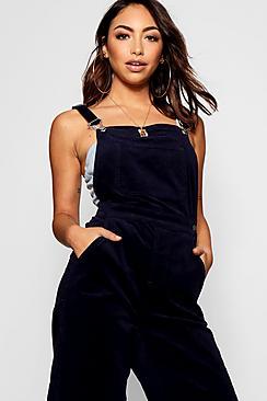Boohoo Nancy Cord Crop Wide Leg Cord Dungaree